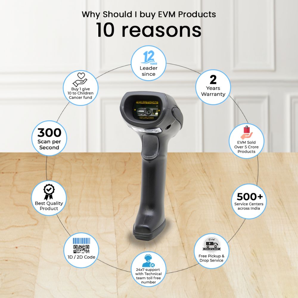 EVM Barcode Scanner 2D Wired EWBS-018 view 3